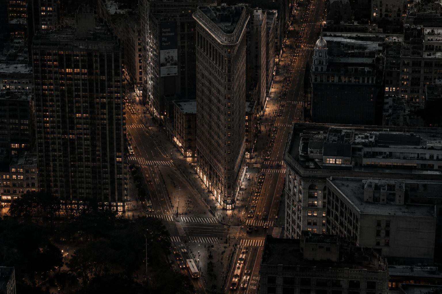 Flatiron District, Manhattan at night